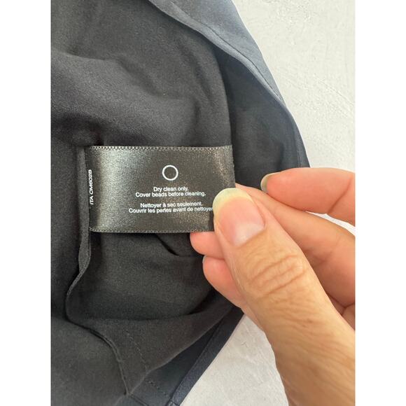 Club Monaco Black Embellished Silk Blend Sleeveless Top XS Elegant Evening - Picture 8 of 10